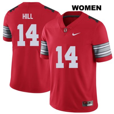 Women's NCAA Ohio State Buckeyes Isaiah Pryor #14 College Stitched 2018 Spring Game Authentic Nike Red Football Jersey WM20H82US